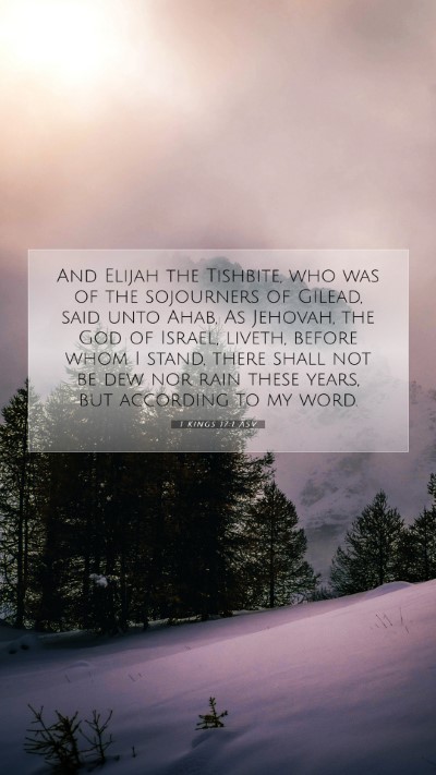 Picture 07 - 1 Kings 17:1 ASV Mobile Phone Wallpaper - And Elijah the Tishbite, who was of the - Mobile Bible Verse Wallpaper