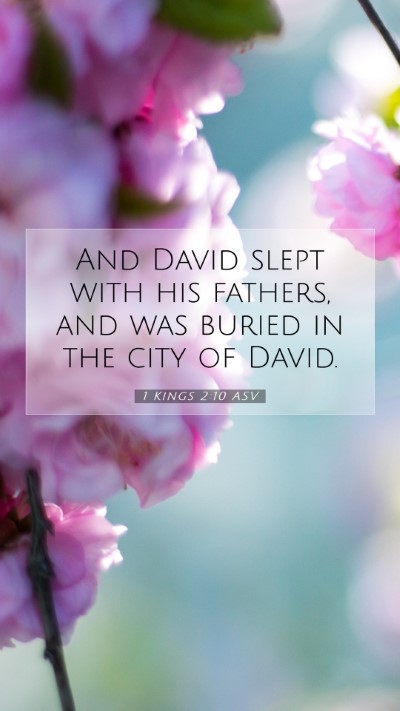 Picture 07 - 1 Kings 2:10 ASV Mobile Phone Wallpaper - And David slept with his fathers, and was buried - Mobile Bible Verse Wallpaper