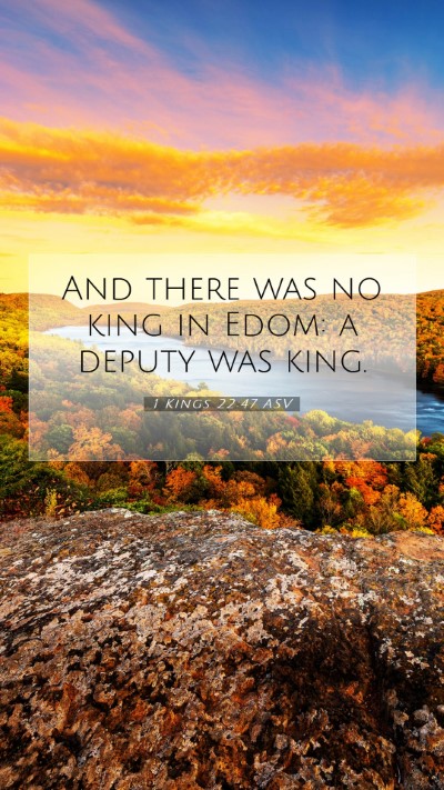 Picture 07 - 1 Kings 22:47 ASV Mobile Phone Wallpaper - And there was no king in Edom: a deputy was - Mobile Bible Verse Wallpaper
