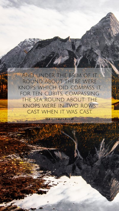 Picture 07 - 1 Kings 7:24 ASV Mobile Phone Wallpaper - And under the brim of it round about there were - Mobile Bible Verse Wallpaper