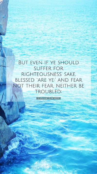 Picture 07 - 1 Peter 3:14 ASV Mobile Phone Wallpaper - But even if ye should suffer for righteousness' - Mobile Bible Verse Wallpaper