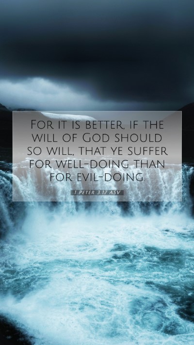 Picture 07 - 1 Peter 3:17 ASV Mobile Phone Wallpaper - For it is better, if the will of God should so - Mobile Bible Verse Wallpaper