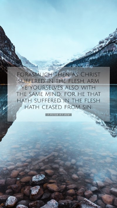 Picture 07 - 1 Peter 4:1 ASV Mobile Phone Wallpaper - Forasmuch then as Christ suffered in the flesh, - Mobile Bible Verse Wallpaper