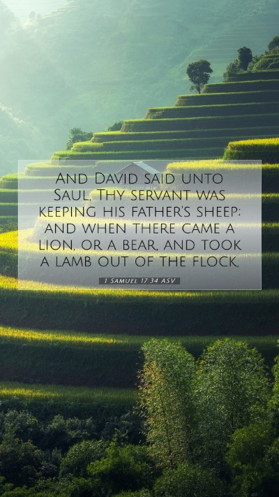 Picture 07 - 1 Samuel 17:34 ASV Mobile Phone Wallpaper - And David said unto Saul, Thy servant was keeping - Mobile Bible Verse Wallpaper