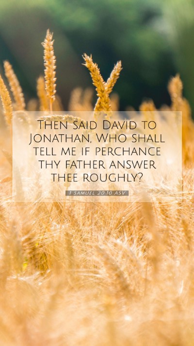 Picture 07 - 1 Samuel 20:10 ASV Mobile Phone Wallpaper - Then said David to Jonathan, Who shall tell me if - Mobile Bible Verse Wallpaper