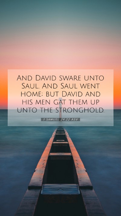 Picture 07 - 1 Samuel 24:22 ASV Mobile Phone Wallpaper - And David sware unto Saul. And Saul went home; - Mobile Bible Verse Wallpaper