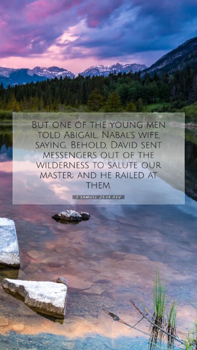 Picture 07 - 1 Samuel 25:14 ASV Mobile Phone Wallpaper - But one of the young men told Abigail, Nabal's - Mobile Bible Verse Wallpaper