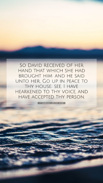 Picture 07 - 1 Samuel 25:35 ASV Mobile Phone Wallpaper - So David received of her hand that which she had - Mobile Bible Verse Wallpaper