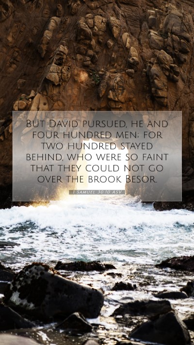 Picture 07 - 1 Samuel 30:10 ASV Mobile Phone Wallpaper - But David pursued, he and four hundred men; for - Mobile Bible Verse Wallpaper
