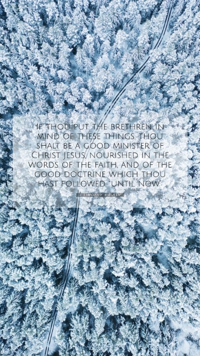 Picture 07 - 1 Timothy 4:6 ASV Mobile Phone Wallpaper - If thou put the brethren in mind of these things, - Mobile Bible Verse Wallpaper