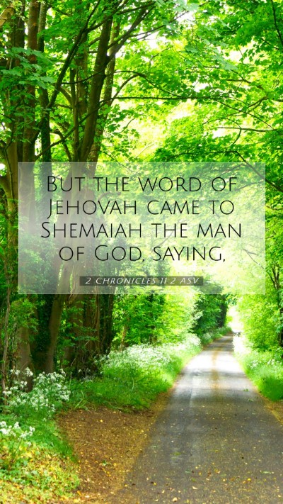Picture 07 - 2 Chronicles 11:2 ASV Mobile Phone Wallpaper - But the word of Jehovah came to Shemaiah the man - Mobile Bible Verse Wallpaper
