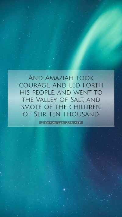 Picture 07 - 2 Chronicles 25:11 ASV Mobile Phone Wallpaper - And Amaziah took courage, and led forth his - Mobile Bible Verse Wallpaper
