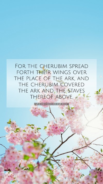 Picture 07 - 2 Chronicles 5:8 ASV Mobile Phone Wallpaper - For the cherubim spread forth their wings over - Mobile Bible Verse Wallpaper