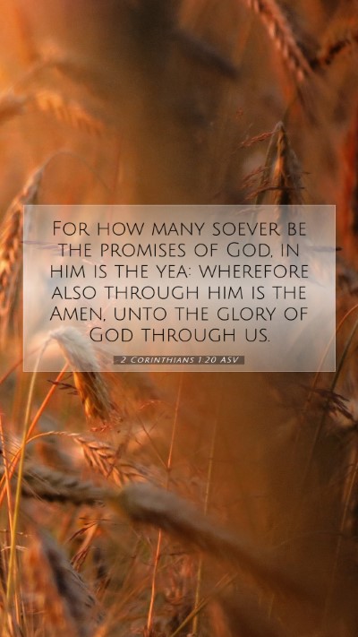 Picture 07 - 2 Corinthians 1:20 ASV Mobile Phone Wallpaper - For how many soever be the promises of God, in - Mobile Bible Verse Wallpaper