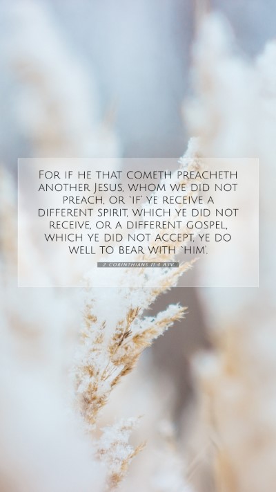 Picture 07 - 2 Corinthians 11:4 ASV Mobile Phone Wallpaper - For if he that cometh preacheth another Jesus, - Mobile Bible Verse Wallpaper