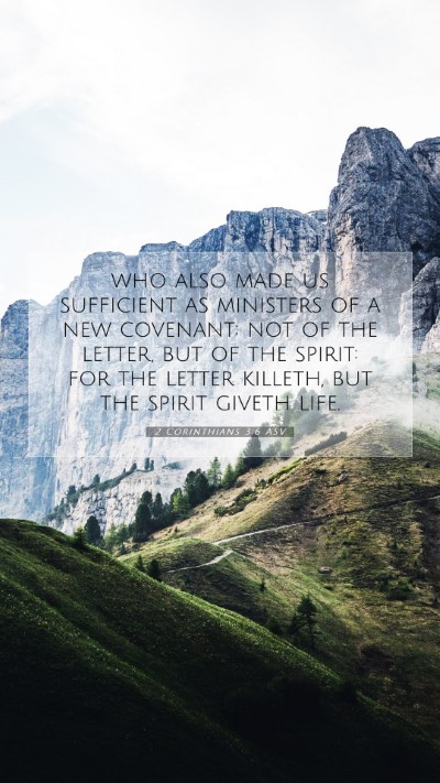 Picture 07 - 2 Corinthians 3:6 ASV Mobile Phone Wallpaper - who also made us sufficient as ministers of a new - Mobile Bible Verse Wallpaper