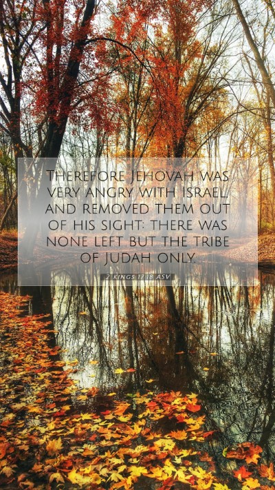Picture 07 - 2 Kings 17:18 ASV Mobile Phone Wallpaper - Therefore Jehovah was very angry with Israel, and - Mobile Bible Verse Wallpaper