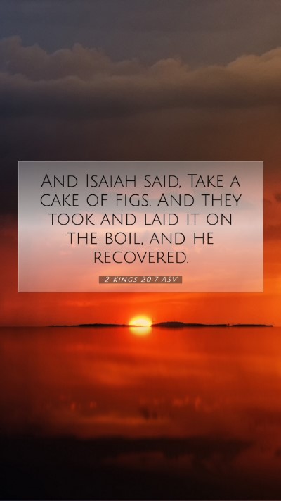 Picture 07 - 2 Kings 20:7 ASV Mobile Phone Wallpaper - And Isaiah said, Take a cake of figs. And they - Mobile Bible Verse Wallpaper