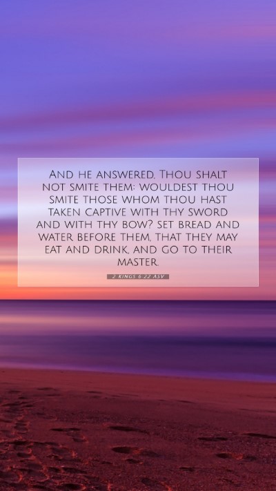 Picture 07 - 2 Kings 6:22 ASV Mobile Phone Wallpaper - And he answered, Thou shalt not smite them: - Mobile Bible Verse Wallpaper