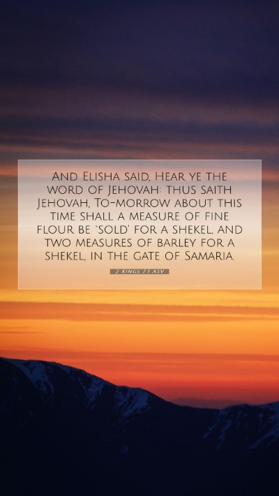 Picture 07 - 2 Kings 7:1 ASV Mobile Phone Wallpaper - And Elisha said, Hear ye the word of Jehovah: - Mobile Bible Verse Wallpaper