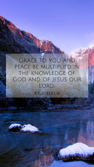 Picture 07 - 2 Peter 1:2 ASV Mobile Phone Wallpaper - Grace to you and peace be multiplied in the - Mobile Bible Verse Wallpaper