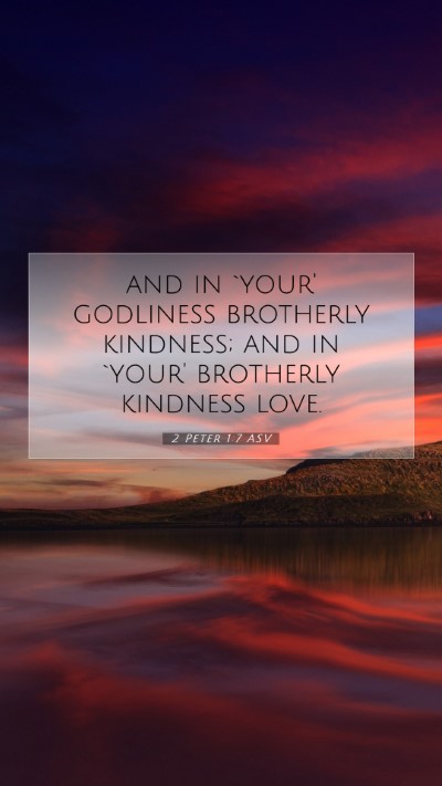 Picture 07 - 2 Peter 1:7 ASV Mobile Phone Wallpaper - and in `your' godliness brotherly kindness; and - Mobile Bible Verse Wallpaper