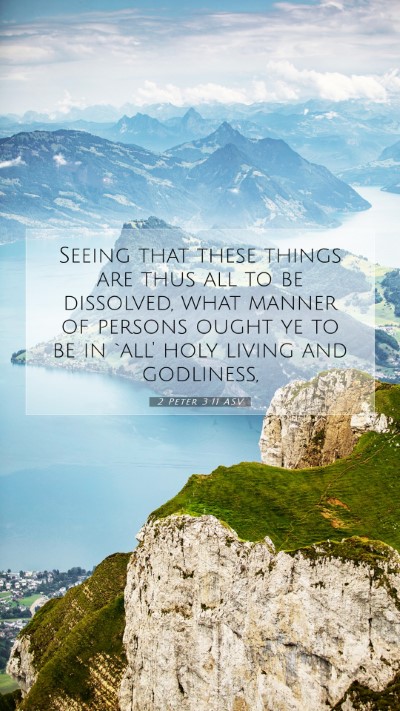Picture 07 - 2 Peter 3:11 ASV Mobile Phone Wallpaper - Seeing that these things are thus all to be - Mobile Bible Verse Wallpaper