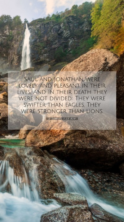 Picture 07 - 2 Samuel 1:23 ASV Mobile Phone Wallpaper - Saul and Jonathan were lovely and pleasant in - Mobile Bible Verse Wallpaper