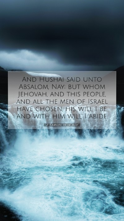 Picture 07 - 2 Samuel 16:18 ASV Mobile Phone Wallpaper - And Hushai said unto Absalom, Nay; but whom - Mobile Bible Verse Wallpaper