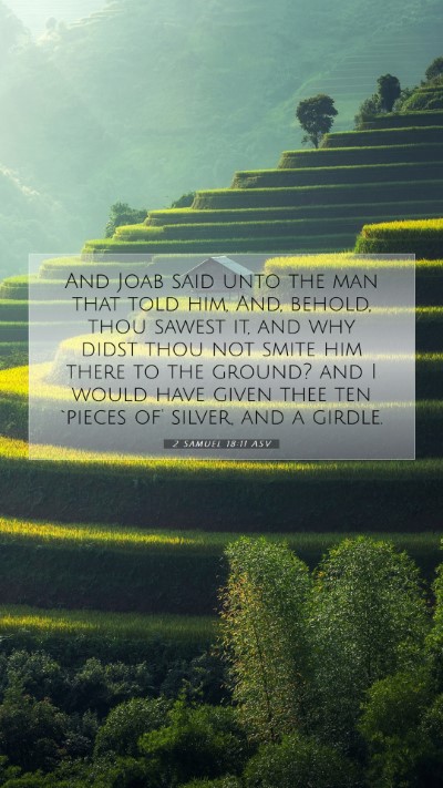 Picture 07 - 2 Samuel 18:11 ASV Mobile Phone Wallpaper - And Joab said unto the man that told him, And, - Mobile Bible Verse Wallpaper