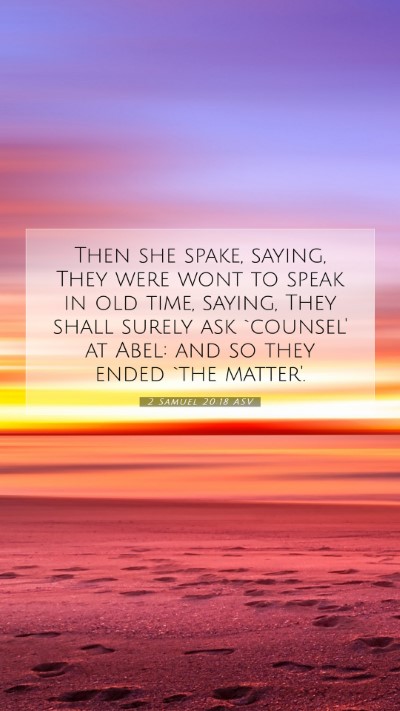 Picture 07 - 2 Samuel 20:18 ASV Mobile Phone Wallpaper - Then she spake, saying, They were wont to speak - Mobile Bible Verse Wallpaper