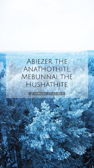 Picture 07 - 2 Samuel 23:27 ASV Mobile Phone Wallpaper - Abiezer the Anathothite, Mebunnai the - Mobile Bible Verse Wallpaper