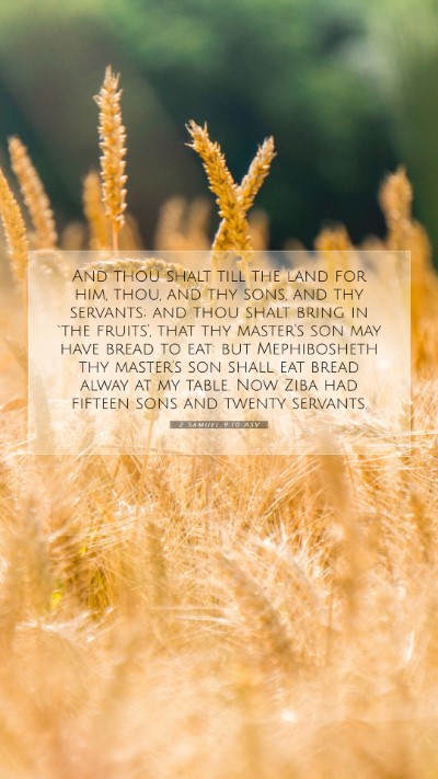 Picture 07 - 2 Samuel 9:10 ASV Mobile Phone Wallpaper - And thou shalt till the land for him, thou, and - Mobile Bible Verse Wallpaper