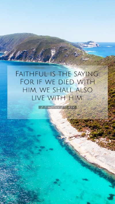 Picture 07 - 2 Timothy 2:11 ASV Mobile Phone Wallpaper - Faithful is the saying: For if we died with him, - Mobile Bible Verse Wallpaper