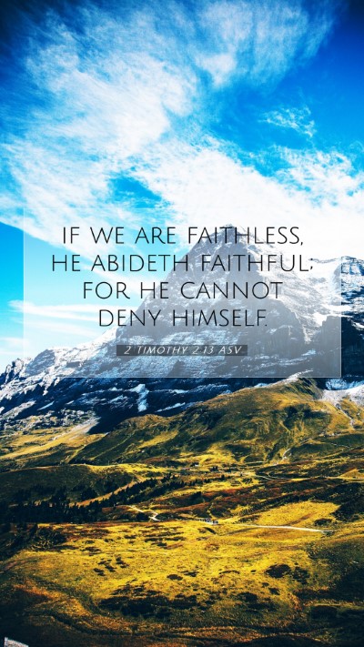 Picture 07 - 2 Timothy 2:13 ASV Mobile Phone Wallpaper - if we are faithless, he abideth faithful; for he - Mobile Bible Verse Wallpaper