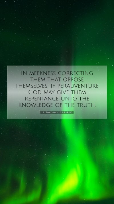 Picture 07 - 2 Timothy 2:25 ASV Mobile Phone Wallpaper - in meekness correcting them that oppose - Mobile Bible Verse Wallpaper