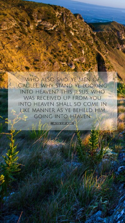 Picture 07 - Acts 1:11 ASV Mobile Phone Wallpaper - who also said, Ye men of Galilee, why stand ye - Mobile Bible Verse Wallpaper