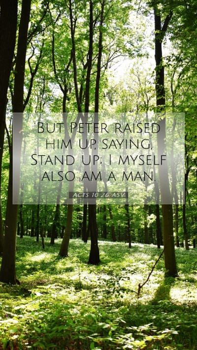 Picture 07 - Acts 10:26 ASV Mobile Phone Wallpaper - But Peter raised him up, saying, Stand up; I - Mobile Bible Verse Wallpaper