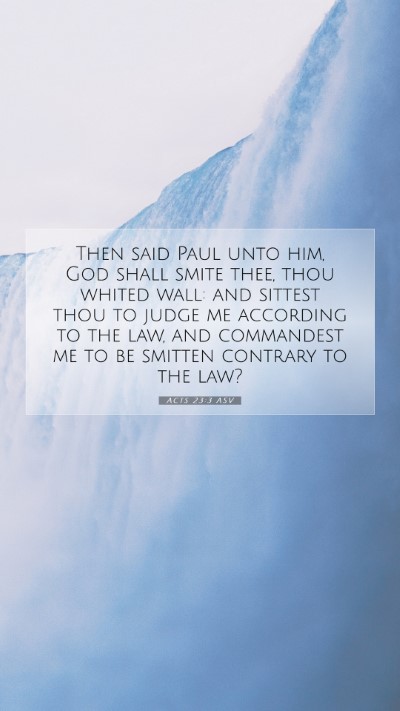Picture 07 - Acts 23:3 ASV Mobile Phone Wallpaper - Then said Paul unto him, God shall smite thee, - Mobile Bible Verse Wallpaper