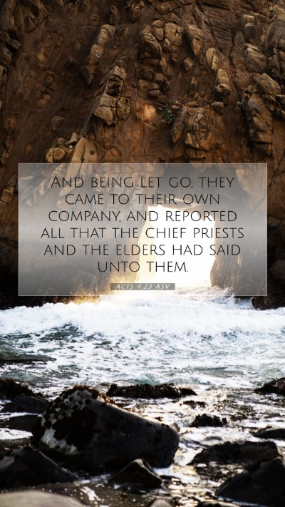 Picture 07 - Acts 4:23 ASV Mobile Phone Wallpaper - And being let go, they came to their own company, - Mobile Bible Verse Wallpaper