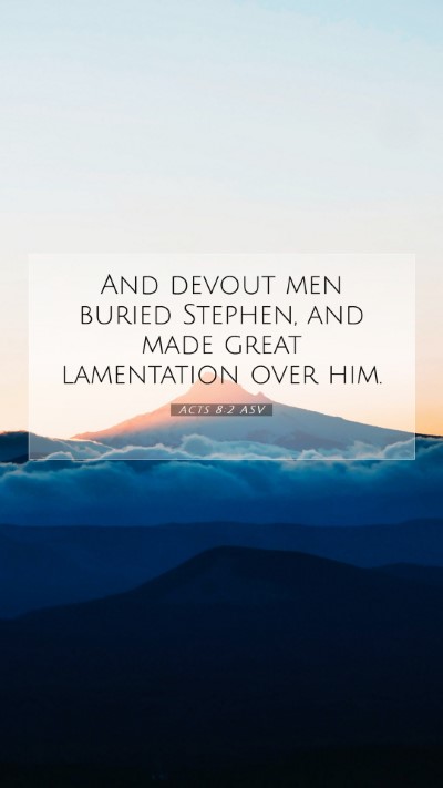 Picture 07 - Acts 8:2 ASV Mobile Phone Wallpaper - And devout men buried Stephen, and made great - Mobile Bible Verse Wallpaper