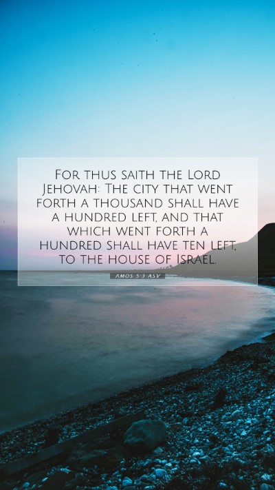 Picture 07 - Amos 5:3 ASV Mobile Phone Wallpaper - For thus saith the Lord Jehovah: The city that - Mobile Bible Verse Wallpaper