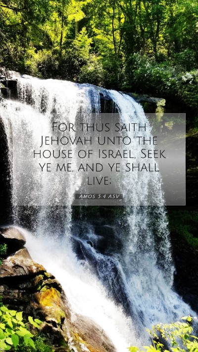 Picture 07 - Amos 5:4 ASV Mobile Phone Wallpaper - For thus saith Jehovah unto the house of Israel, - Mobile Bible Verse Wallpaper