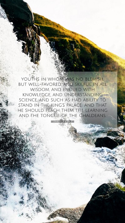 Picture 07 - Daniel 1:4 ASV Mobile Phone Wallpaper - youths in whom was no blemish, but well-favored, - Mobile Bible Verse Wallpaper