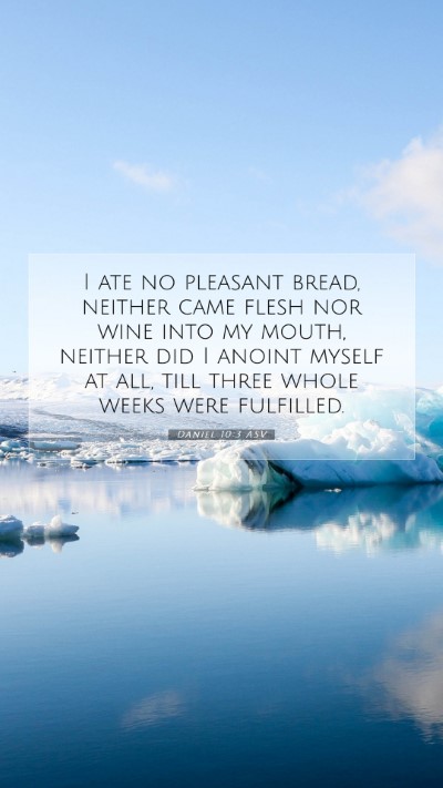 Picture 07 - Daniel 10:3 ASV Mobile Phone Wallpaper - I ate no pleasant bread, neither came flesh nor - Mobile Bible Verse Wallpaper