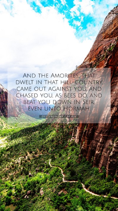 Picture 07 - Deuteronomy 1:44 ASV Mobile Phone Wallpaper - And the Amorites, that dwelt in that - Mobile Bible Verse Wallpaper