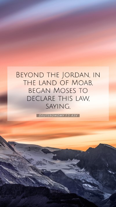 Picture 07 - Deuteronomy 1:5 ASV Mobile Phone Wallpaper - Beyond the Jordan, in the land of Moab, began - Mobile Bible Verse Wallpaper