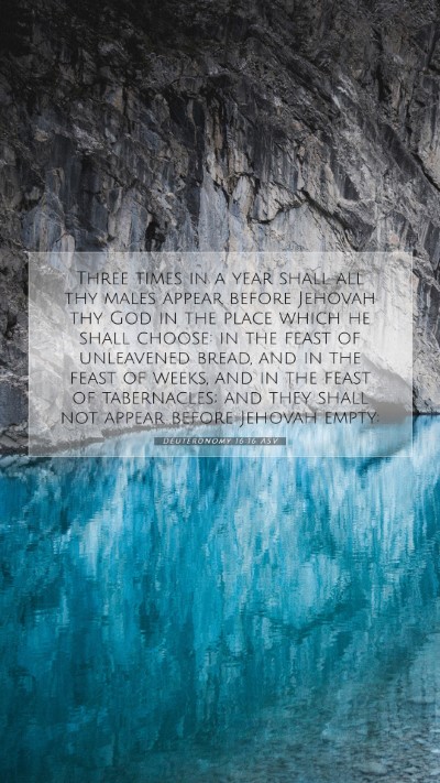 Picture 07 - Deuteronomy 16:16 ASV Mobile Phone Wallpaper - Three times in a year shall all thy males appear - Mobile Bible Verse Wallpaper