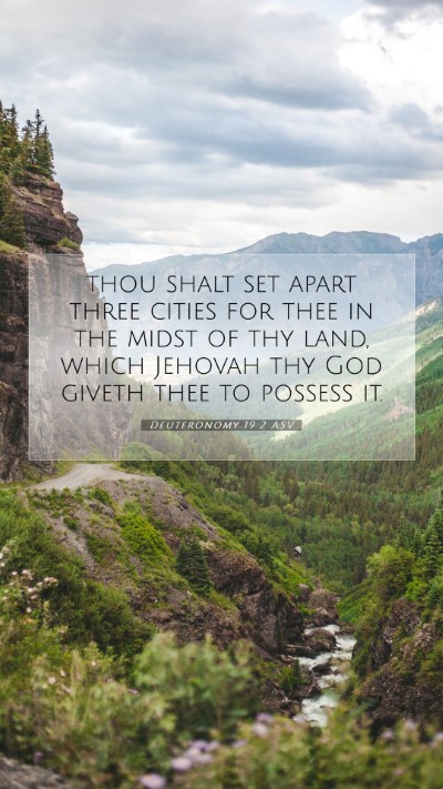 Picture 07 - Deuteronomy 19:2 ASV Mobile Phone Wallpaper - thou shalt set apart three cities for thee in the - Mobile Bible Verse Wallpaper