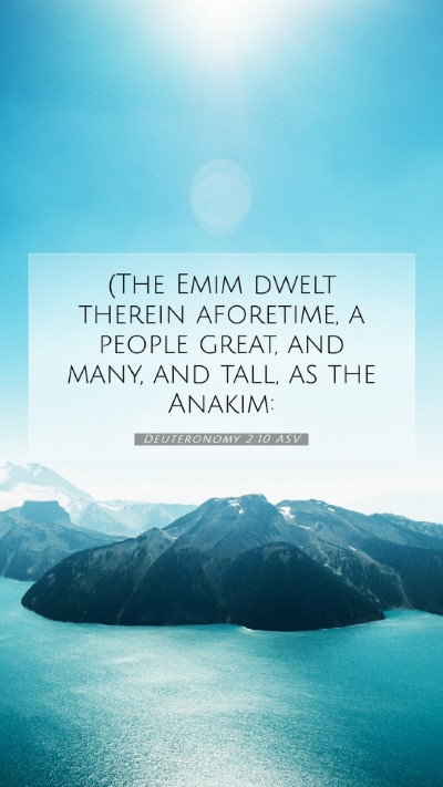 Picture 07 - Deuteronomy 2:10 ASV Mobile Phone Wallpaper - (The Emim dwelt therein aforetime, a people - Mobile Bible Verse Wallpaper